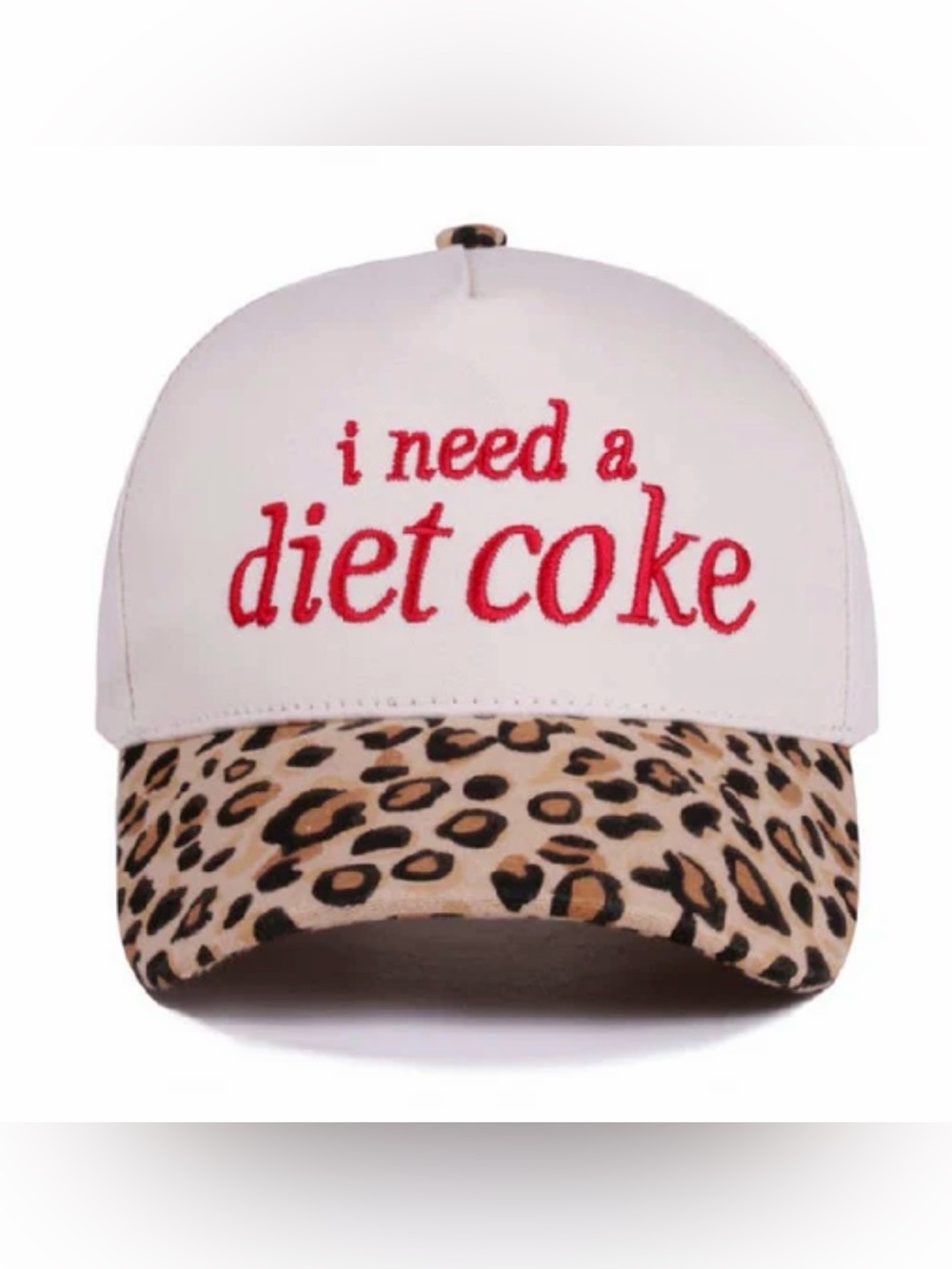 LEOPARD HAT I NEED A DIET COKE NEW